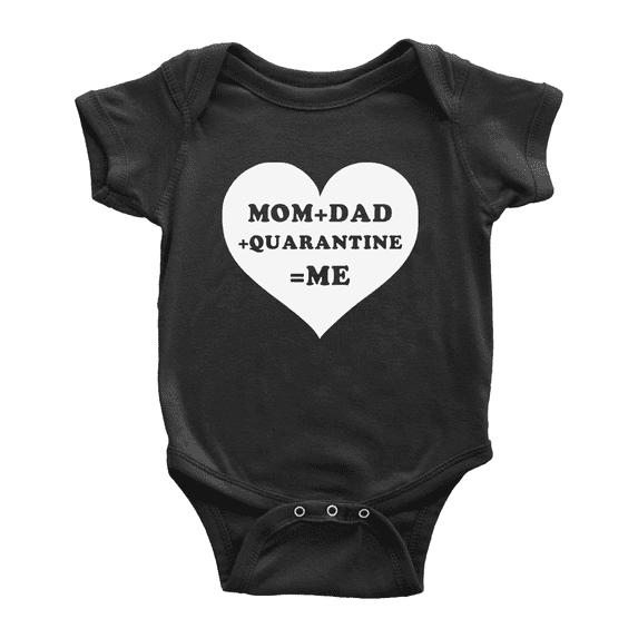 Mom+Dad+Quarantine=Me Funny Newborn Baby Clothes Baby Bodysuit