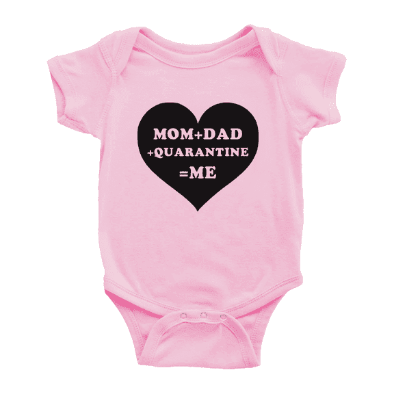 Mom+Dad+Quarantine=Me Funny Newborn Baby Clothes Baby Bodysuit
