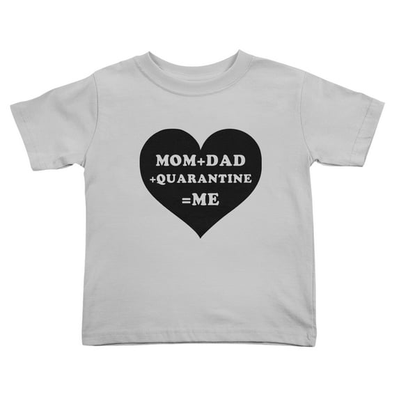 Mom+Dad+Quarantine=Me Funny Toddler T Shirts for Boys Girls (Gray, Youth XL)