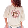 thumbnail image 1 of Mom and Daughter Heart Flowers T-Shirt, Cute Mother Daughter Illustration Tee, Pink Floral Heart Graphic Shirt, Gift for Mom, Ivory Comfort Colors T-Shirt, 3XL, 1 of 1