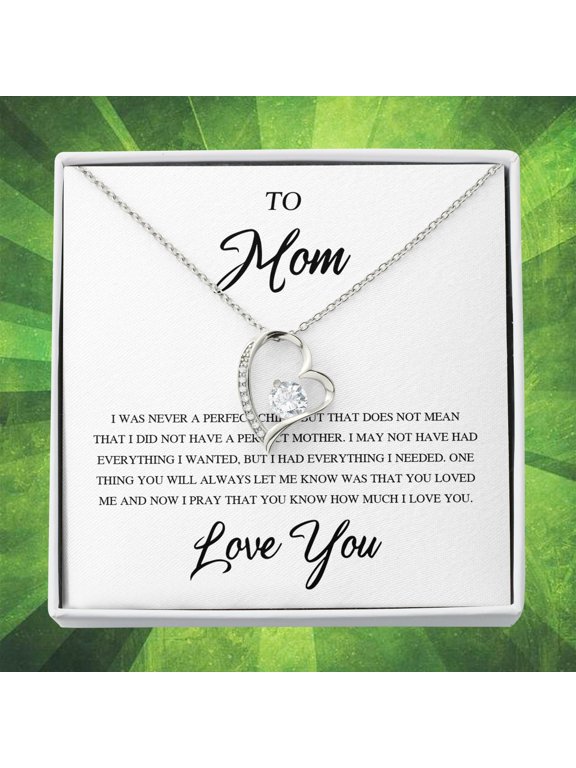 To My Mom Daughter Son Mother'S Day Birthday Necklace, A Meaningful Necklace Perfect For Anniversaries, Birthdays, Valentine V8800, White Forever Love Necklace