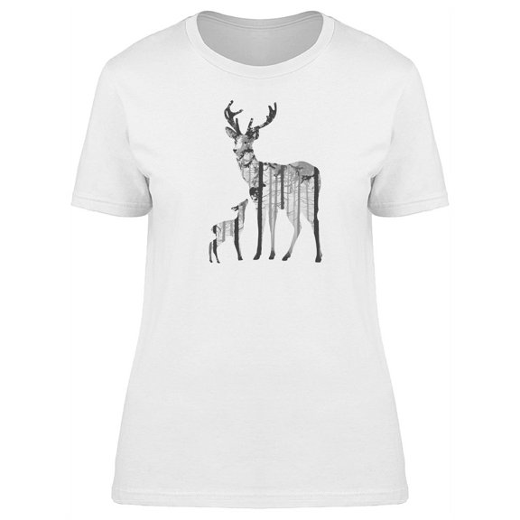 Mom Deer Baby Silhouette T-Shirt Men -Image by Shutterstock, Male 3X-Large