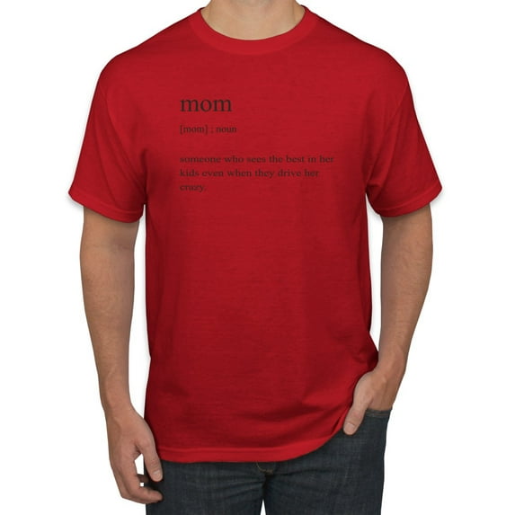 Mom Definition Funny Mother's Day Wife Girlfriend Gift | Mens Pop Culture Graphic T-Shirt, Red, X-Large