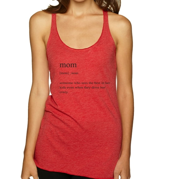 Mom Definition Funny Mother's Day Wife Girlfriend Gift | Womens Pop Culture Premium Tri-Blend Racerback Tank Top, Vintage Red, Small