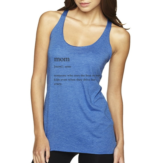Mom Definition Funny Mother's Day Wife Girlfriend Gift | Womens Pop Culture Premium Tri-Blend Racerback Tank Top, Vintage Royal, X-Large