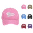 thumbnail image 1 of Mom Distressed Baseball Cap Adjustable Size Embroidered Soft Top Baseball Hat for Women, 1 of 3