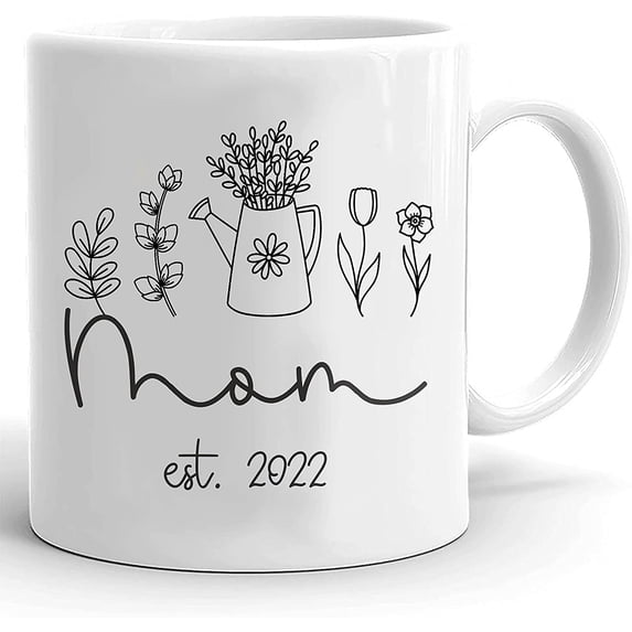 Mom Est 2022 Mug, New Mom Mug, New Mom Gifts, First Time Mom Mug, Mom To Be Gifts, Mom Establisher Gift for On Christmas Halloween Birthday Thanhsgiving 11 15oz Ceramic Coffee Mug