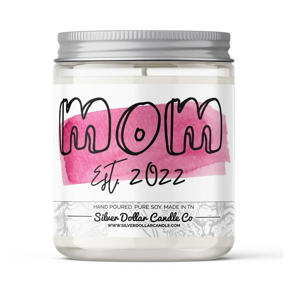 Mom - Est:  Candle - Personalized Custom Candle - 9/16oz 100% All-Natural Soy Wax Handmade Custom Candle