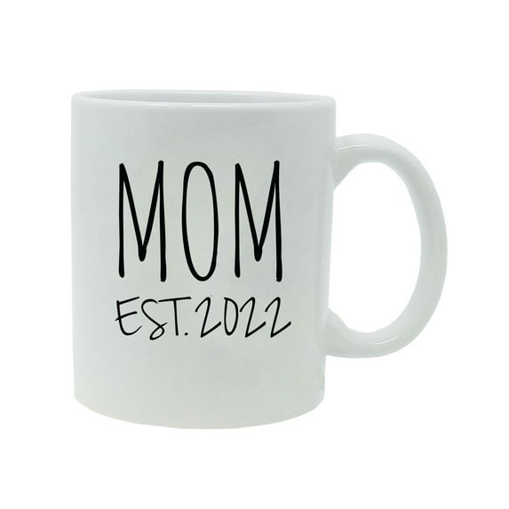 Mom Established Est. 2022 11-Ounce Ceramic Sublimation Coffee Mug with Gift Box, White