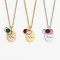 thumbnail image 1 of Mom Family Necklace Personalized With Kids Birth Month Birthstones - Mama Necklace Mother Child Gemstones - Mommy Gifts from Kids - Custom Mom Jewelry with Birth Stone Charms - Mother's Day Gifts, 1 of 1