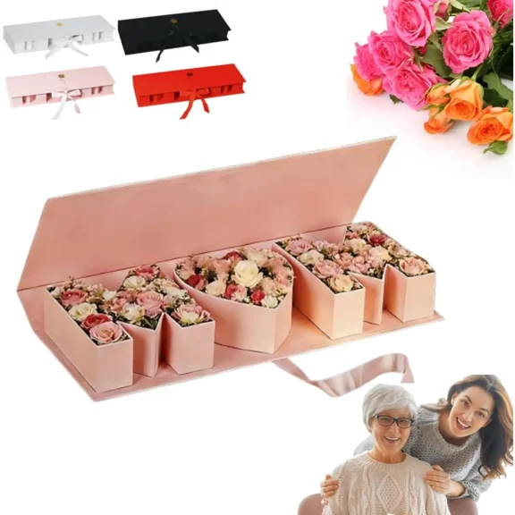 Mom Flower Gift Box, Mother's Day Floral Arrangement Large MOM Letter Shaped Fillable Flower Gift Boxes, Women Birthday Mothers Day (pink
