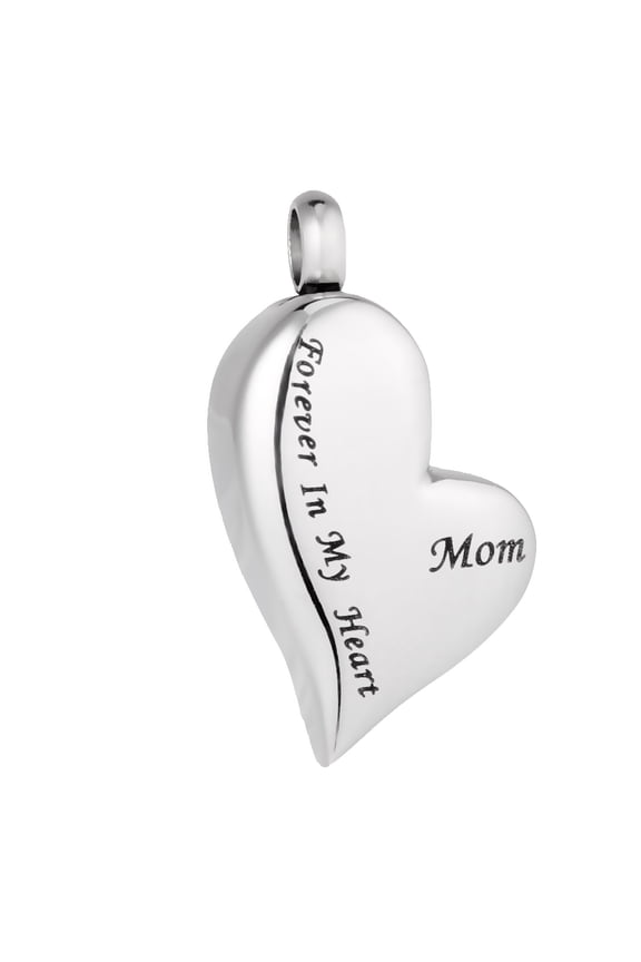 Mom Forever In My Heart Cremation Urn Pendant Necklace Keepsake Ash Holder