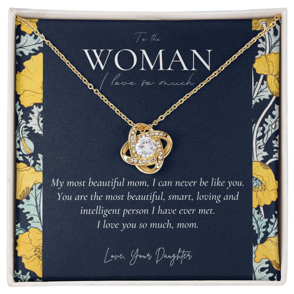 Mom From Daughter, Mother Necklace From Daughter, Mother'S Day From Daughter, Best Mom, Mother'S Birthday Beautiful Necklace, Gold Love Knot Necklace