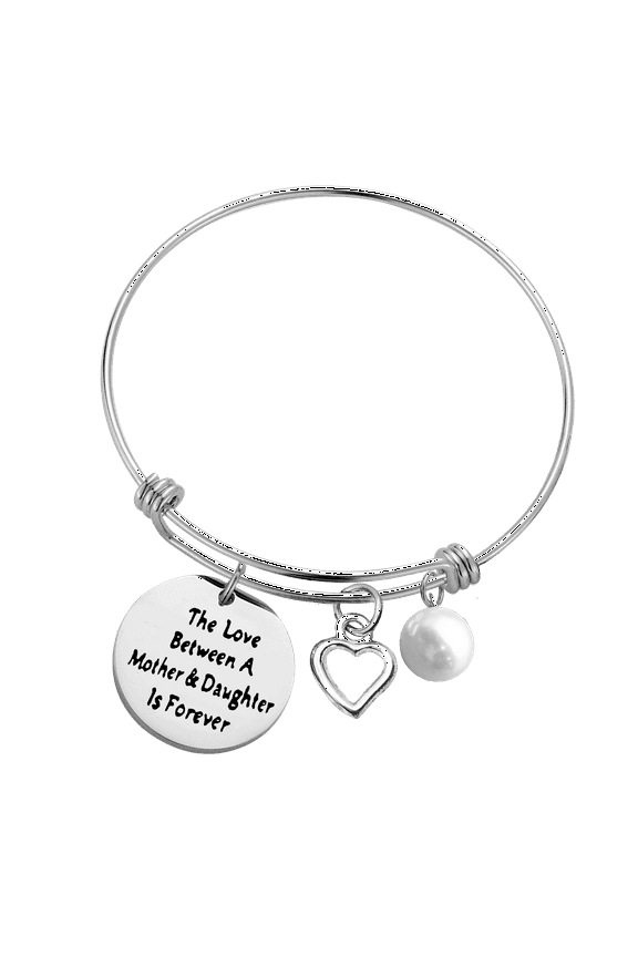 Mom Gift Adjustable Bracelet Mothers Day Jewelry Gift from Daughter Birthday Bangle Gift for Stepmom Daughter Graduation Gift from Mother Wedding Christmas Jewelry Gift for Family Women Her Girls