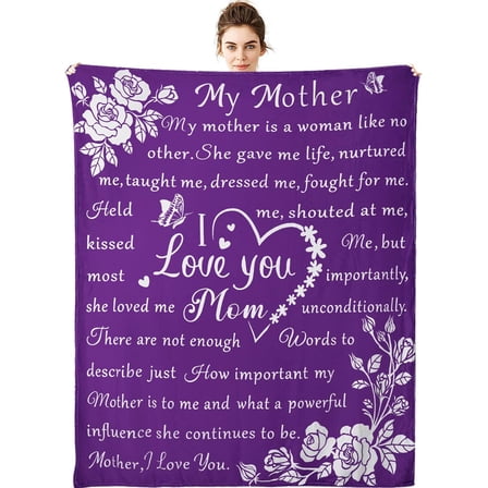to My Mom Gift Blanket from Daughter Son, I Love You Dear Mom Gift for Mom Blanket Throw for Christmas Birthday Mother Day''s Soft Bed Flannel Blanket 50x60in