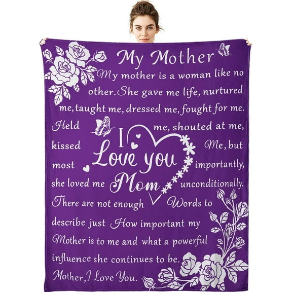to My Mom Gift Blanket from Daughter Son, I Love You Dear Mom Gift for Mom Blanket Throw for Christmas Birthday Mother Day''s Soft Bed Flannel Blanket 50x60in