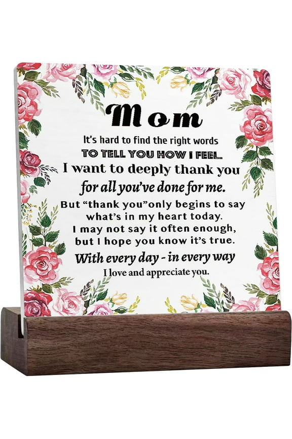 Mom Gift From Daughter Son,Mother'S Day Birthday Gift For Mom,I Love And Appreciate You Plaque Sign Ceramic Table Sign Desk Decor Decorations Gift Ideas For Mom Home Office Bedroom Shelf Table Decor
