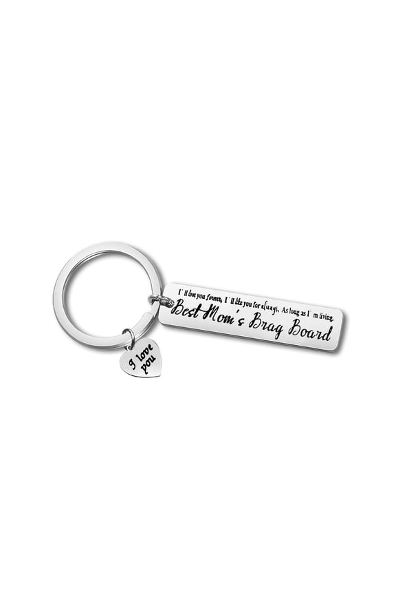 Mom Gift Keychain from Daughter Son I'll Love You Forever Keyring Birthday Mothers Day Gift for Mom Mother in Law Stepmom Wedding Jewelry from Bride Groom Best Mom Appreciation Gifts Valentines Day