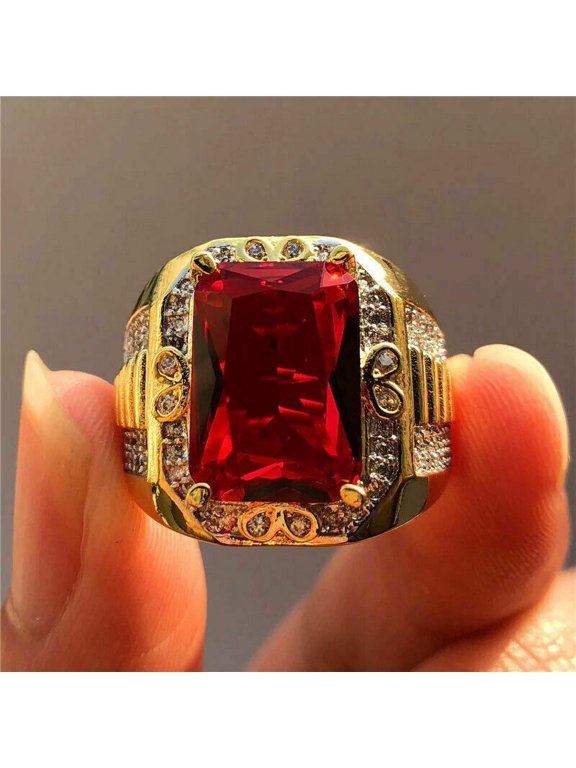 Mom Gift Ring Astrological Natural 5 Carat Red Ruby 925 Sterling Silver Wedding Jewelry Anniversary Valentine's Day Gift Ring For Women