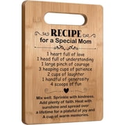Bamboo Cutting Board 11"L x 7"W x 0.5"Th for Mom Gift