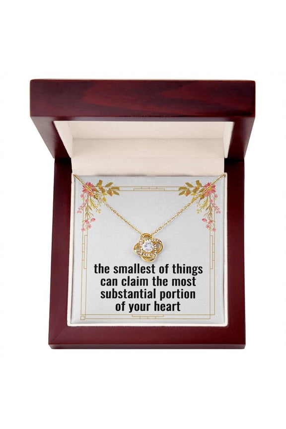 Mom to Be Gifts for 1st Time Mom Necklace Soon to Be Mom Gift The Smallest of Things Can Claim the Most Substantial Portion of Your Heart Expecting Mom Gifts Love Knot Pendant