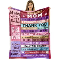 Mom Gifts Blanket,Gifts for Mom Birthday Gifts Idea,Warm Mother Birthday Gifts from Daughter Son,Best Mom Ever Gift Blanket for Living Room Travel,to My Mom Soft Fleece Throw Blanket 60" x 50"