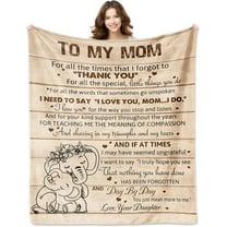 Mom Gifts from Daughter, Blanket 60''x50'', Birthday for Mom, Best Ideas Mother, Bonus Women Valentines Anniversary Mothers Day Christmas, to My Throw Blankets