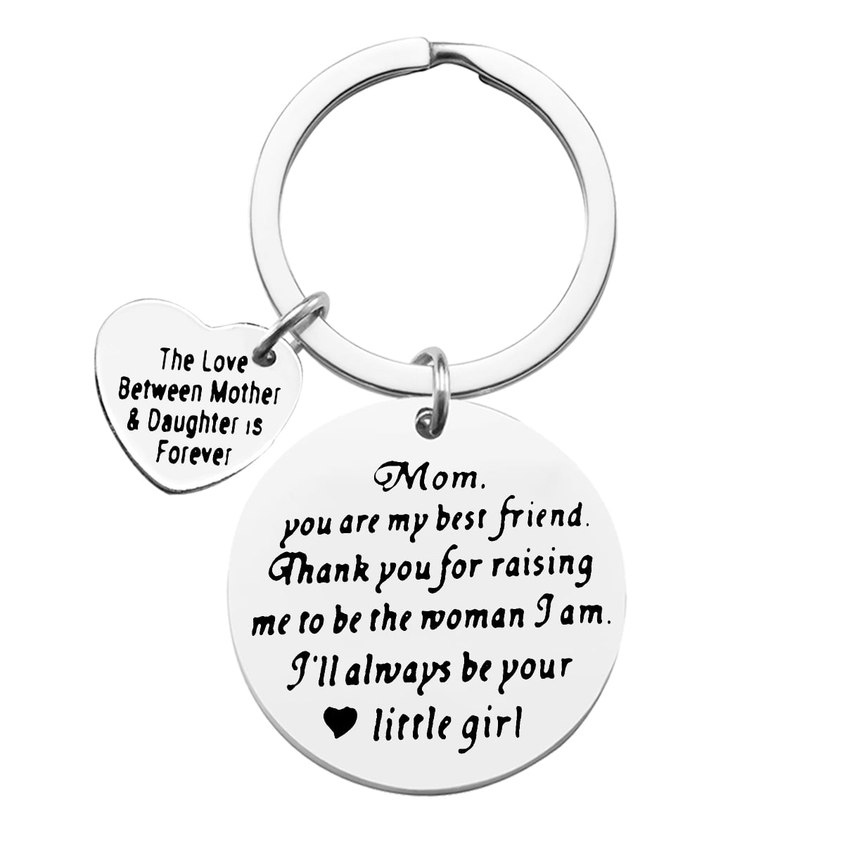 HUASANG 'Mum' Keychain For Women - Silver Mini Keyring, Funny & Cute Gift For Mother, Daughter, Friend - View #2