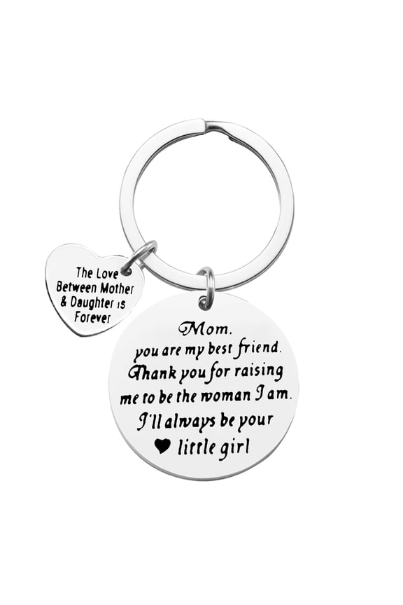 Mom Gifts from Daughter Keychain Gifts for Mother of Bride Wedding Day Keyring from Daughter Mothers Day Jewelry Appreciation Christmas Gift for Mother The Love Between Mother & Daughter is Forever