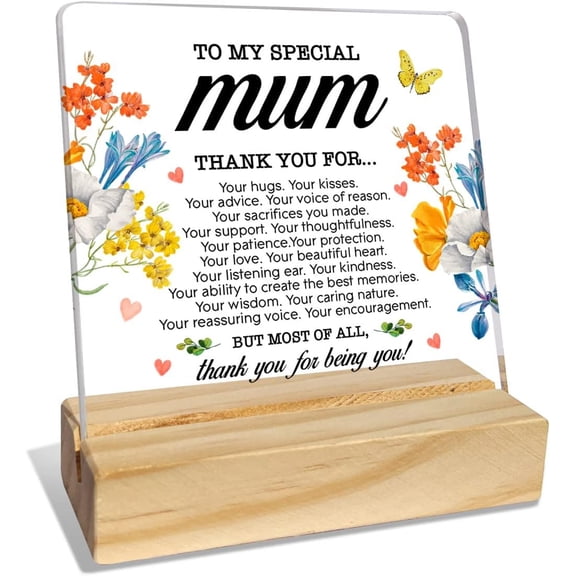 Mom Gifts from Daughter Son Kids, Mom Gifts for Birthday Mother's Day Christmas Holiday, Mother Gifts, Thank You Gifts for Mom, Mum Thank You for Your Sacrifices You Made, Desk Acrylic Decor