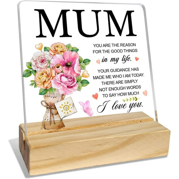 Mom Gifts from Daughter Son Kids, Mom Gifts for Birthday Mother's Day Christmas Holiday, Mother Gifts, Thank You Gifts for Mom, Reason for The Good Things in My Life, Desk Acrylic Decor
