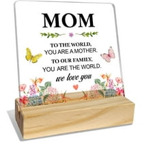 Mom Gifts from Daughter Son Kids, Mom Gifts for Birthday Mother's Day Christmas Holiday, Mother Gifts, Thank You Gifts for Mom, to The World You Are A Mother, Desk Acrylic Decor