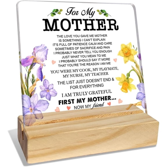 Mom Gifts from Daughter Son Kids, Mom Gifts for Birthday Mother's Day Christmas Holiday, Mother Gifts, Thank You Gifts for Mom, You Were My Cook Playmate Nurse Teacher, Desk Acrylic Decor