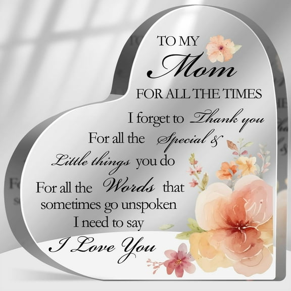 Mom Gifts from Daughter Son, Thank You Keepsake Gifts for Mother, Best Mom Ever Sign Gifts, Mother Birthday Appreciation Gifts, Home Desk Decor Mom Sign Acrylic