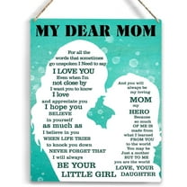 Mom Gifts from Daughter Wood Sign Christmas Birthday Gifts for Mom from Daughter Birthday Gifts for Mom Mothers Day Thank You Gifts for Mother Wall Decor Sign for Home Bedroom 8x10 Inch