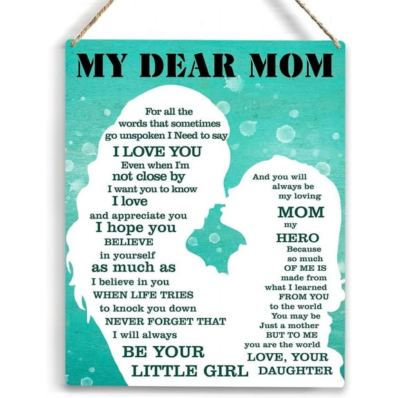 Mom Gifts from Daughter Wood Sign Christmas Birthday Gifts for Mom from Daughter Birthday Gifts for Mom Mothers Day Thank You Gifts for Mother Wall Decor Sign for Home Bedroom 8x10 Inch