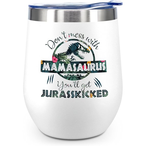 Mom Gifts from Daughters Funny Tumbler Mamasaurus Cup Birthday Gifts for Mom Her Mother Party Gifts for Women 12oz Stainless Steel Coffee Mug with Lid