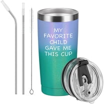 Mom Gifts, My Favorite Child Gave Me This Cup Travel Tumbler, Mother''s Day Birthday Gifts for Mom New Mom to be Women from Daughter Son Kids, Insulated Stainless Steel Tumbler 20Oz, Glitter