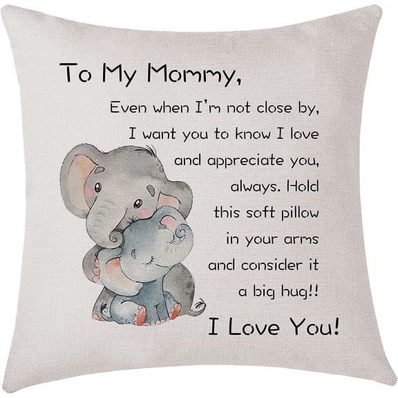Mom Gifts Throw Pillow Cover for Mom from Daughter Son Decorative Pillowcase to Mommy Mother''s Day Birthday (Mommy)