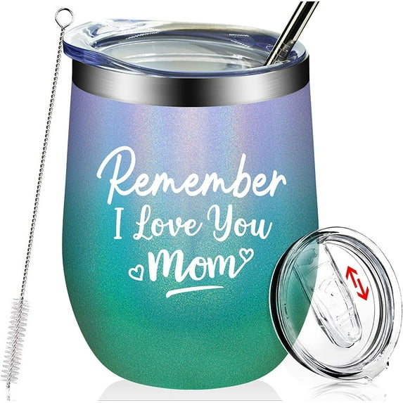 Mom Gifts from Daughter, Son, Kids - Funny Birthday Mothers Day Christmas Gifts Ideas for New Mom Wife Women - 12oz Mom Insulated Wine Tumbler Cup
