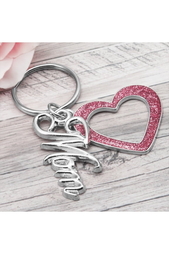 Mom Glitter Heart Key Ring Key Chain Handbag Charm