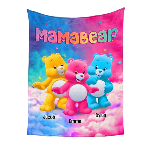 Mom Grandma Bear Colorful Art Soft Fleece Blanket, 50x60in Fleece Blanket