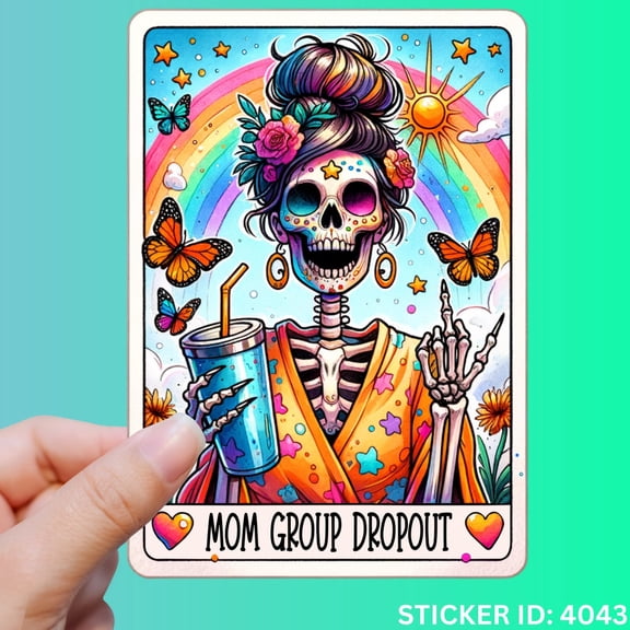 Mom Group Drop Out Tarot Card Mom Grandma Sticker