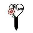 thumbnail image 1 of Mom Heart Memorial Plaque Metal Grave Rose Stake Bereavement Condolence Remembrance Decoration, 1 of 6