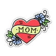 thumbnail image 1 of Mom Heart Tattoo Style Cute - 3" Vinyl Sticker - For Car Laptop I-Pad Phone Helmet Hard Hat - Waterproof Decal, 1 of 1