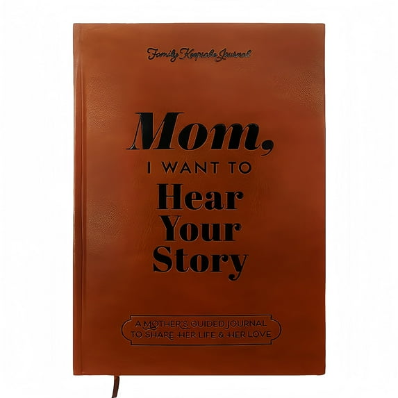 Mom, I Want to Hear Your Story, Wrapped Hardback, A Mother's Guided Journal to Share Her Thoughts and Memories, A Guided Journal for Mothers Meaningful Memory Journal for Mom Gifts for Mom Brown