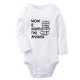 thumbnail image 1 of Mom Is Always The Answer & Books Funny Rompers, Newborn Baby Unisex Bodysuits, Infant Jumpsuits, Toddler 0-12 Months Kids Long Sleeves Oufits (White, 6-12 Months), 1 of 4