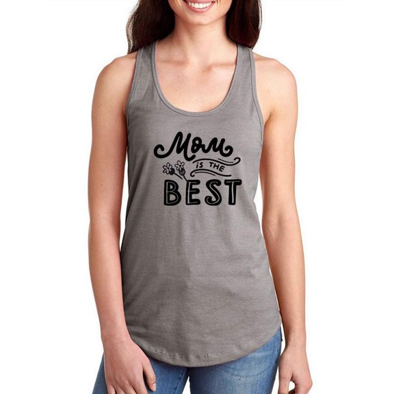 Mom Is The Best Cute Flowers Racerback Tank Women -Image by Shutterstock, Female Large