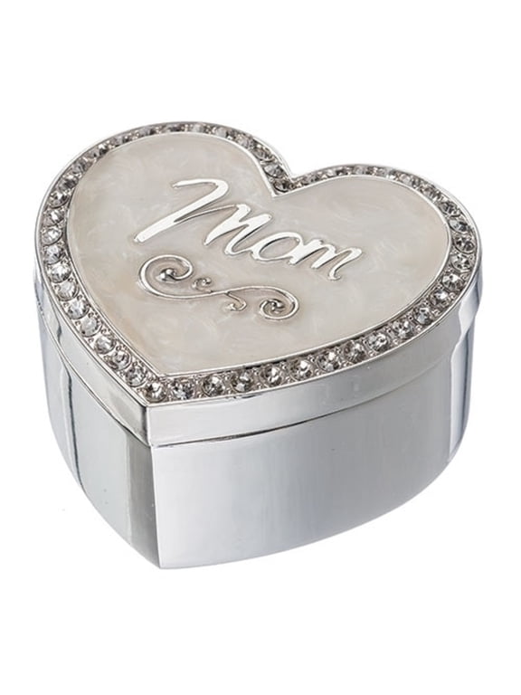 Mom Jeweled Heart Jewelry Trinket Keepsake Box 13988 Love Family Decoration New