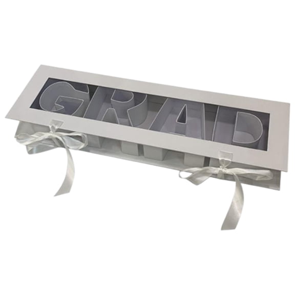 Mom Letter Shaped Empty Flower Gift Box Floral Packaging Rectangular Souvenir Fillable Mom Flower Box for Mother Day Parties, White 18.11 Inch